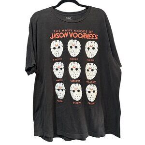Jason Voorhees "The Many Moods Of" Graphic Tee Size XL Halloween Fright Gothic